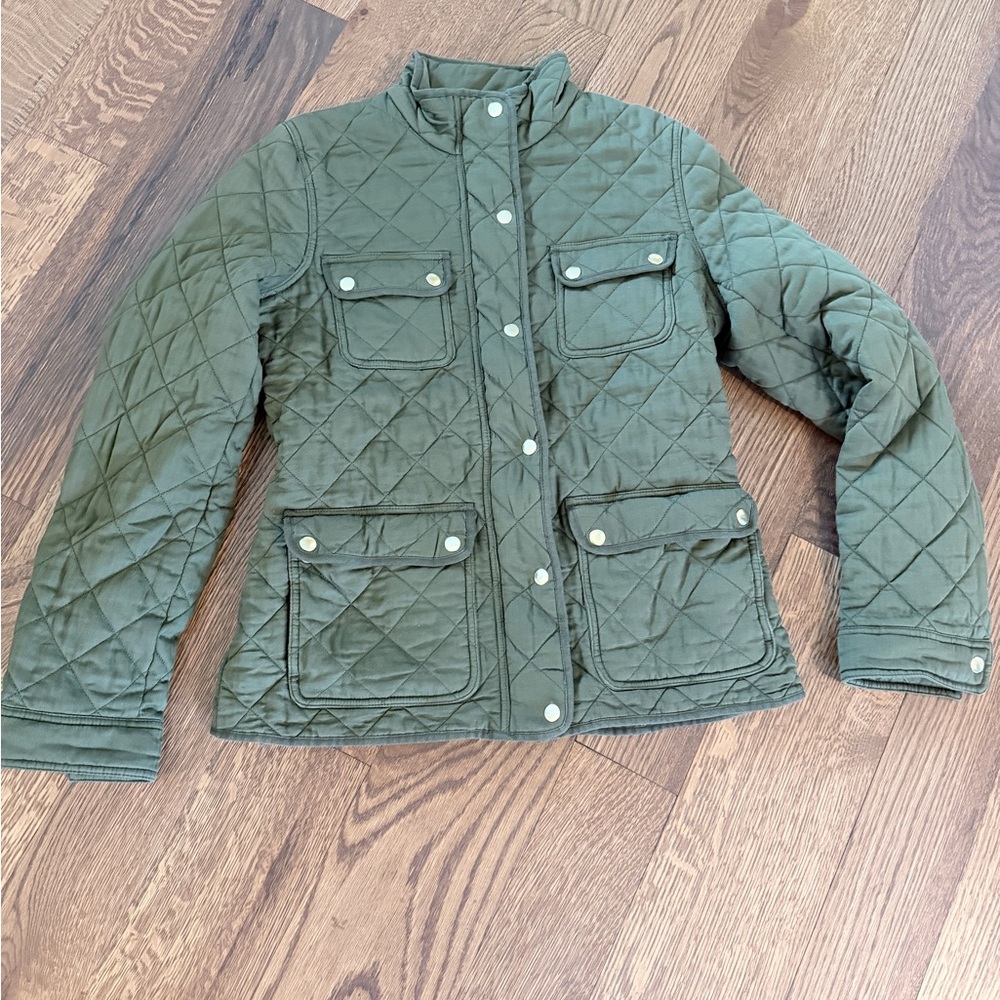 J Crew Olive Quilted Women's Jacket